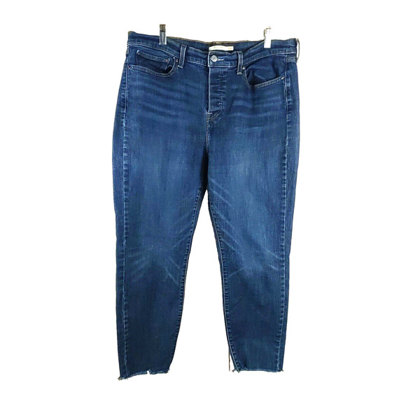 Levi's Women's Blue Jeans Size 18 W Wedgie Skinny Cut Offs Button Fly - Picture 1 of 10